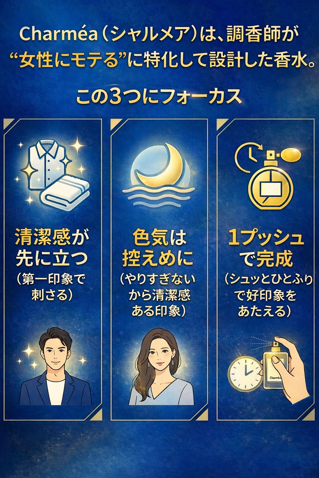 Charméa はこの3つにフォーカス